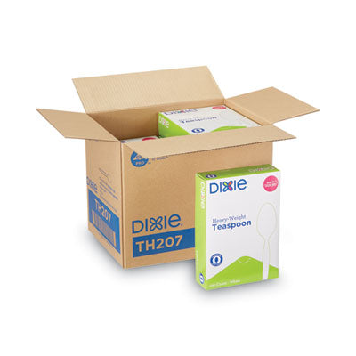 DXETH207CT Plastic Cutlery, Heavyweight Spoon, White, 100/Box, 10 Boxes/Carton DIXIE FOOD SERVICE