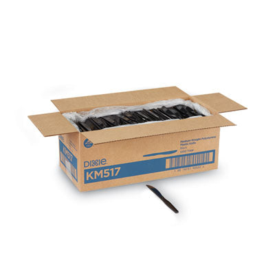 DXEKM517 Plastic Cutlery, Heavy Mediumweight Knife, Black, 1,000/Carton DIXIE FOOD SERVICE