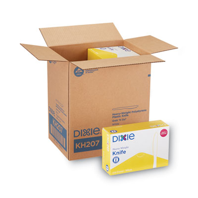 DXEKH207CT Plastic Cutlery, Heavyweight Knife, White, 1,000/Carton DIXIE FOOD SERVICE