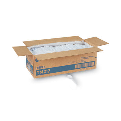 DXETM217 Plastic Cutlery, Heavy Mediumweight Spoon, White, 1,000/Carton