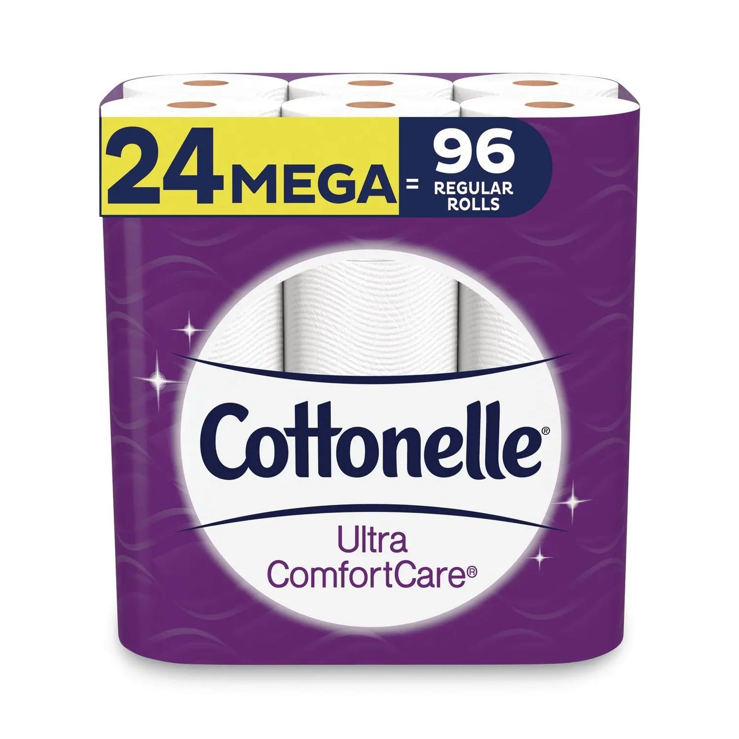 KCM53756PK Ultra ComfortCare Toilet Paper, Soft Bath Tissue, Mega Rolls, Septic Safe, 2-Ply, White, 284 Sheets/Roll, 24 Rolls/Pack Cottonelle