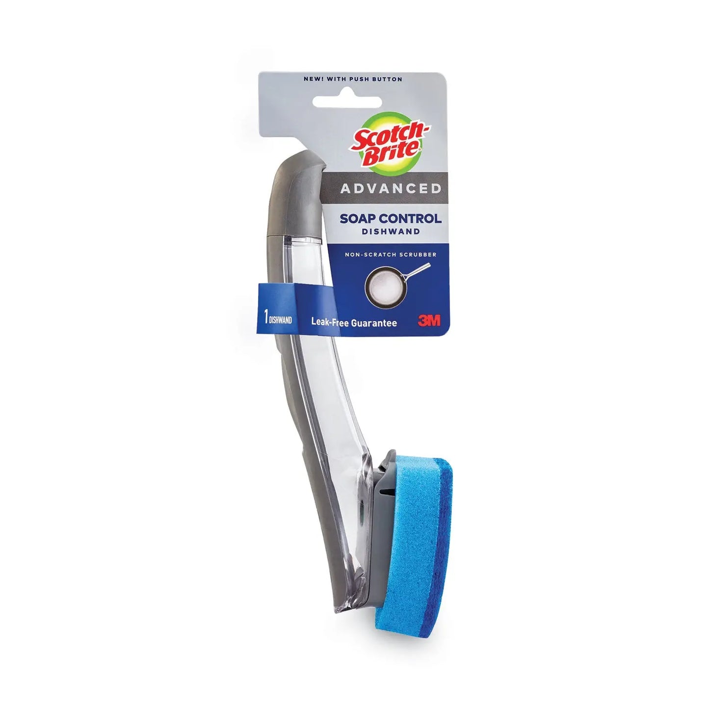 MMM451U4 Advanced Soap Control Non-Scratch Dishwand, 4 X 11.25, Blue Scotch-Brite