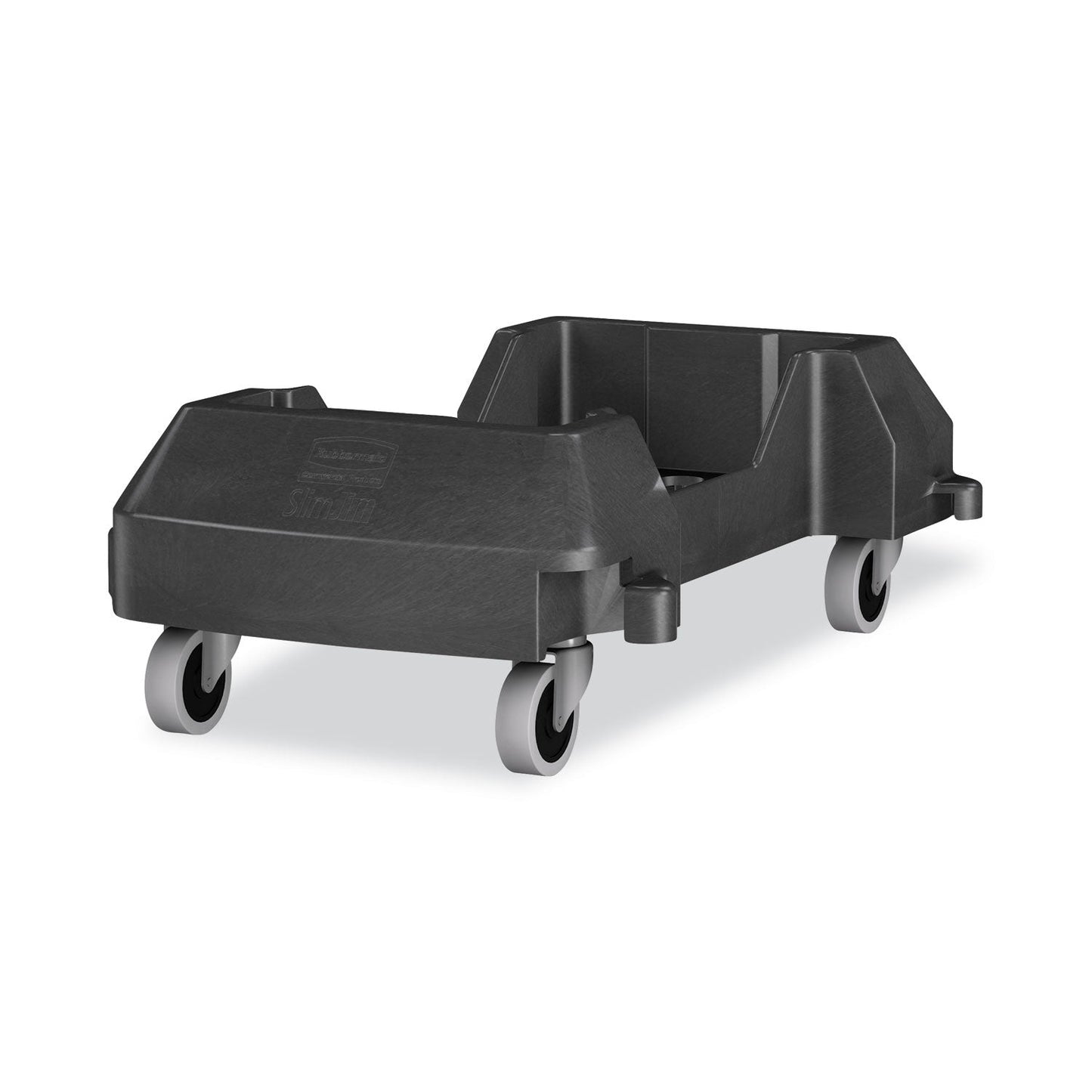RCP1980602 Slim Jim Resin Trainable Dolly, 120 lb Capacity, 23.86 x 14.71 x 8.36, Black RUBBERMAID COMMERCIAL PROD.