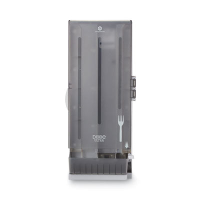 DXESSFPD120 SmartStock Dining Utensil Dispenser, Holds 120 Forks, 10 x 8.78 x 24.75, Smoke DIXIE FOOD SERVICE
