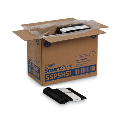 DXESSPSH51 SmartStock Plastic Cutlery Refill, Series-O, Heavyweight Spoon, Black, 40/Pack, 24 Packs/Carton
