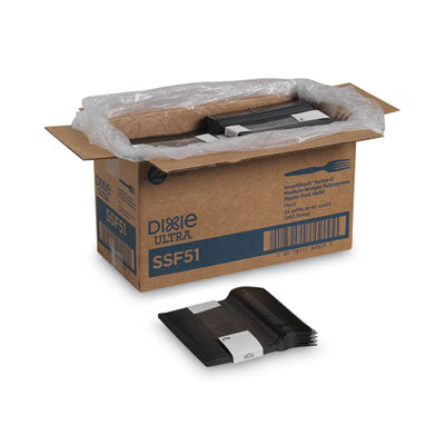 DXESSF51 SmartStock Plastic Cutlery Refill, Series-O, Mediumweight Fork, Black, 40/Pack, 24 Packs/Carton DIXIE FOOD SERVICE