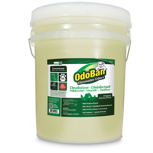 ODO9110625G Concentrated Odor Eliminator And Disinfectant, Eucalyptus, 5 Gal Pail