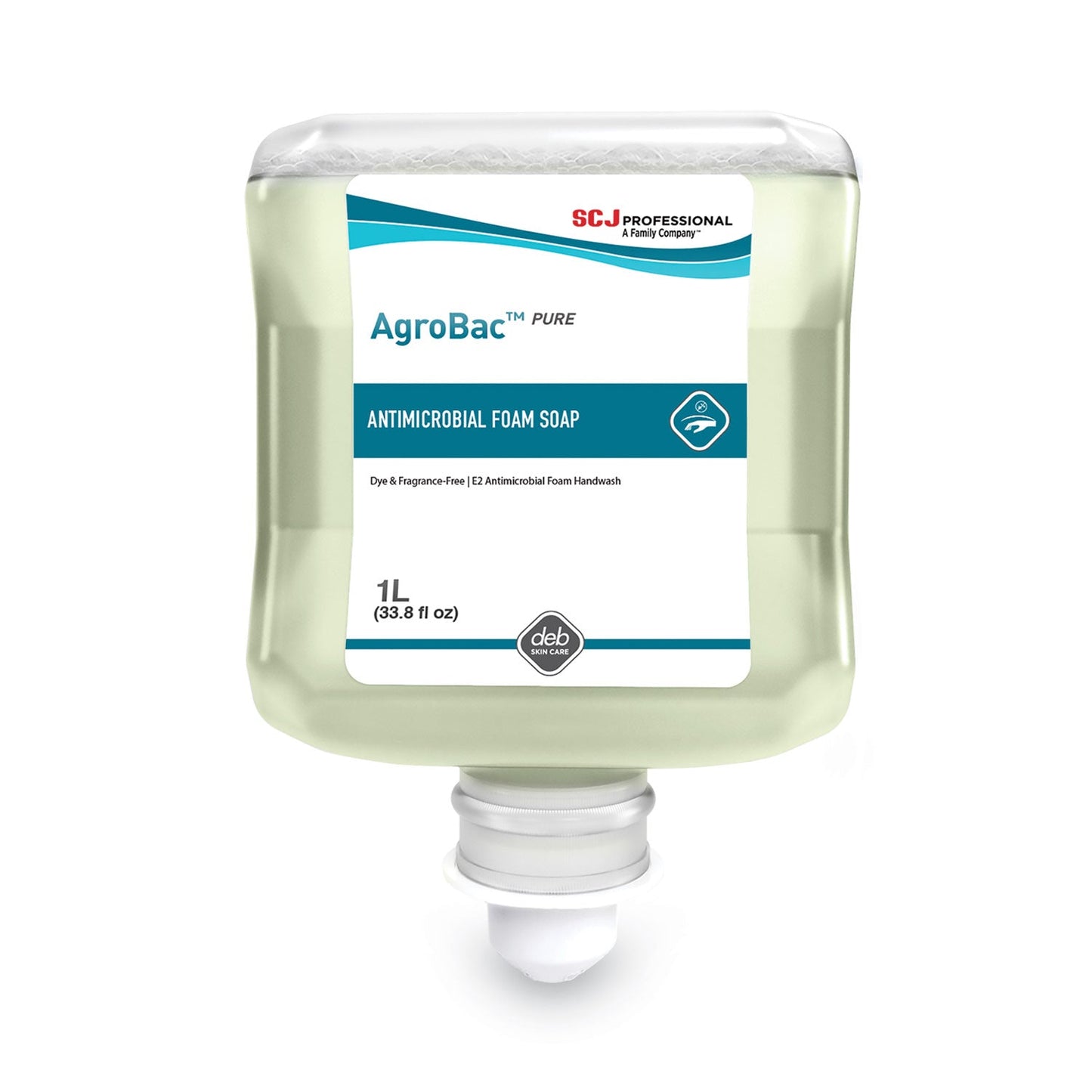 SJNAGB1L AgroBac Pure Foam Wash Manual Cartridge Refill, Unscented, 1 L, 6/Carton SC Johnson Professional