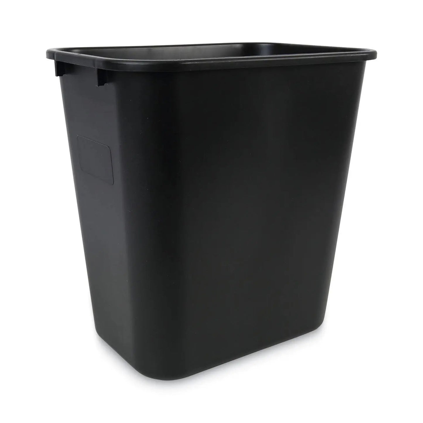 BWK28QTWBBLA Soft-Sided Wastebasket, 28 qt, Plastic, Black Boardwalk