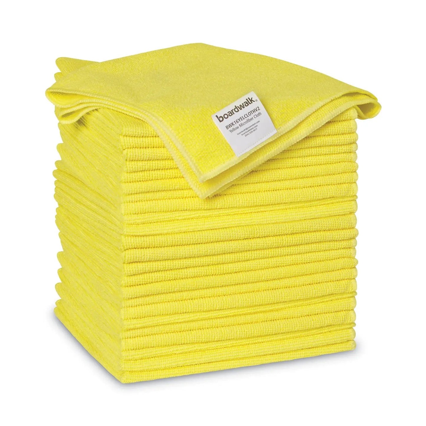 BWK16YELCLOTHV2 Microfiber Cleaning Cloths, 16 X 16, Yellow, 24/pack Boardwalk
