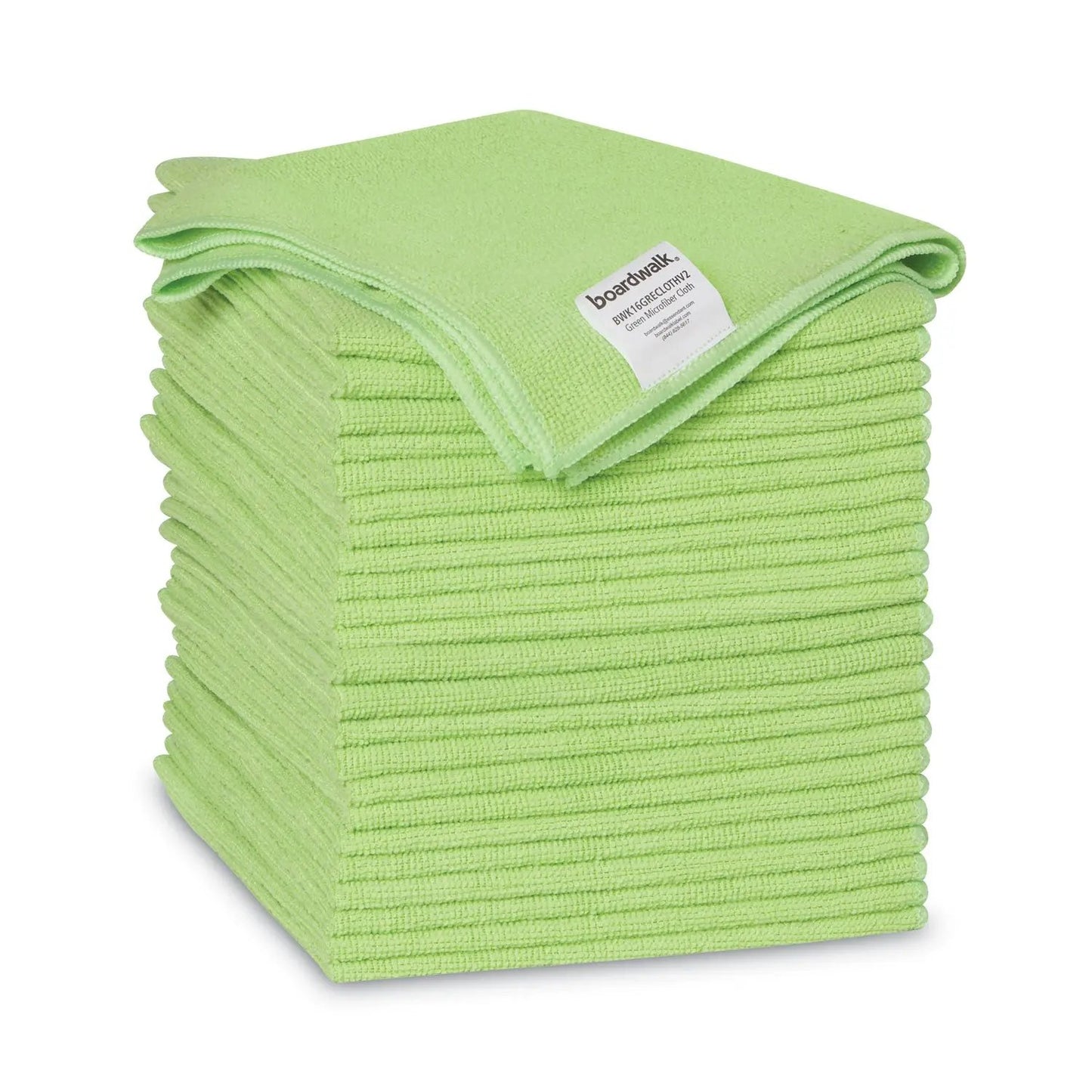 BWK16GRECLOTHV2 Microfiber Cleaning Cloths, 16 X 16, Green, 24/pack Boardwalk