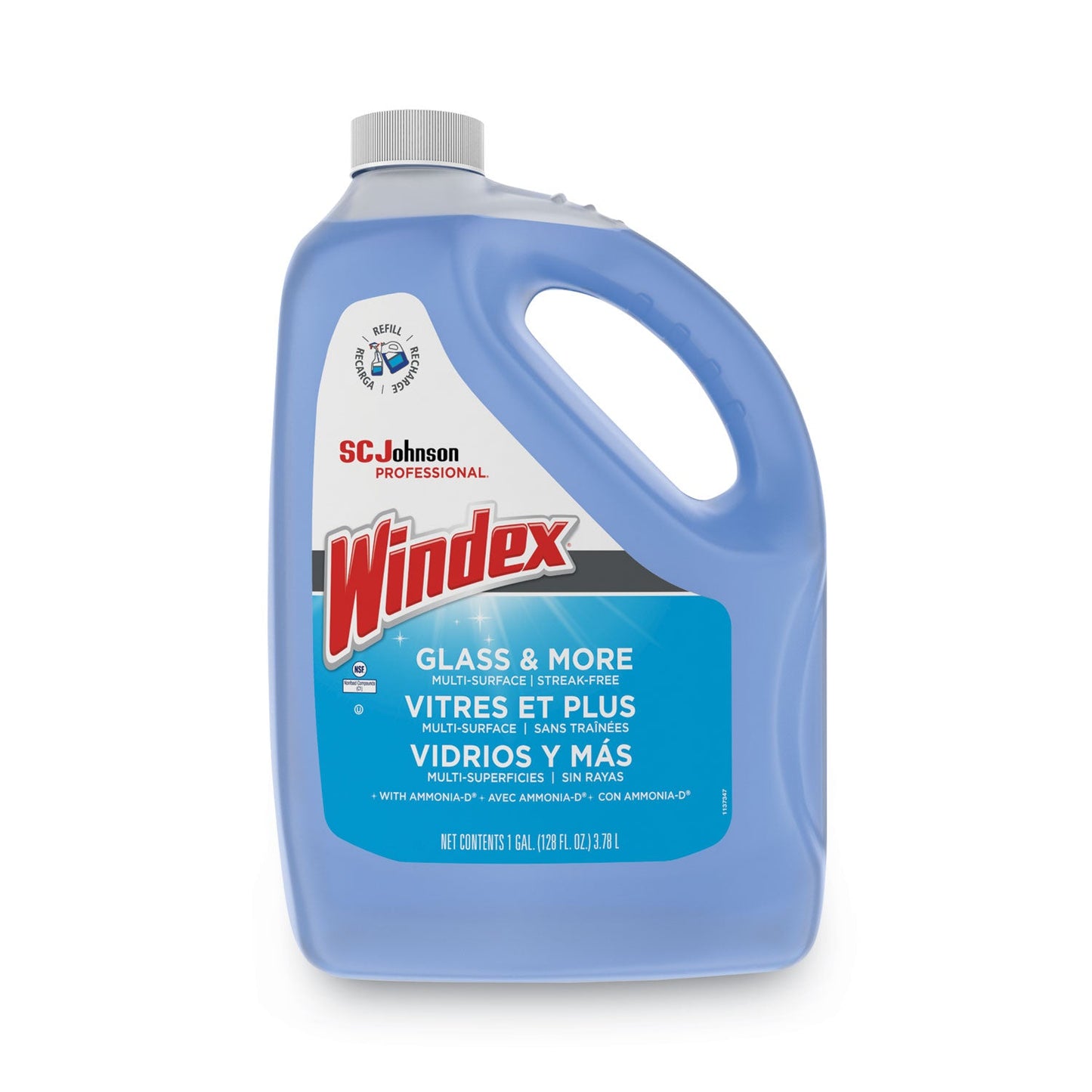SJN696503EA Glass Cleaner With Ammonia-D, 1 Gal Bottle Windex