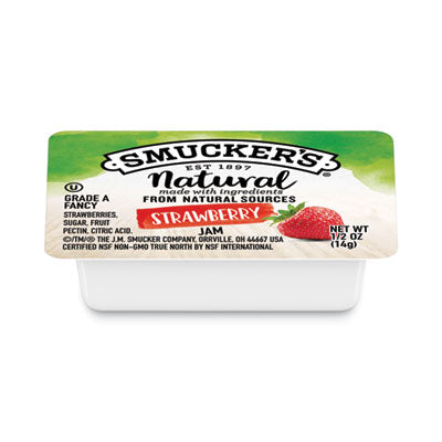 SMU8201 Smuckers 1/2 Ounce Natural Jam, 0.5 Oz Container, Strawberry, 200/carton J.M. SMUCKER CO.