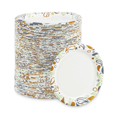 BWKDEER6PLT Deerfield Printed Paper Plates, 6" dia, Coated/Soak Proof, White/Yellow/Green/Purple, 250/Pack, 4 Packs/Carton BOARDWALK