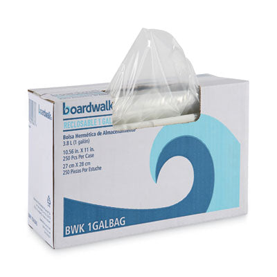 BWK1GALBAG Reclosable Food Storage Bags, Gallon, 10.5" x 11", Clear, 250/Box BOARDWALK