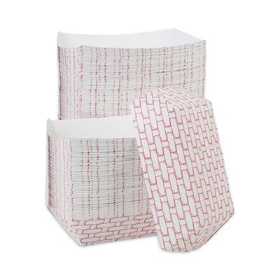 BWK30LAG500 Paper Food Baskets, 5 Lb Capacity, Red/white, 500/carton BOARDWALK