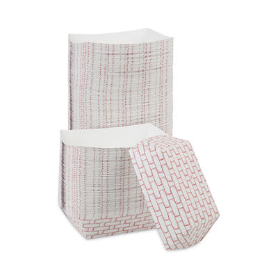 BWK30LAG300 Paper Food Baskets, 3 Lb Capacity, Red/white, 500/carton BOARDWALK