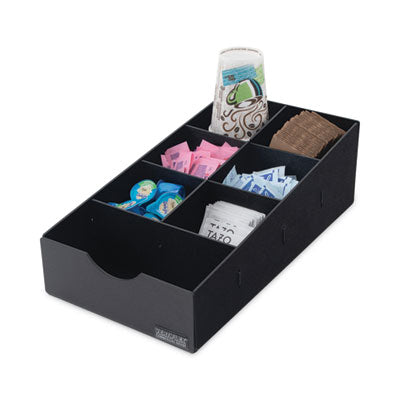 VRTVFCC169 Condiment Caddy, 7 Compartments, 8.75 x 16 x 5.25, Black