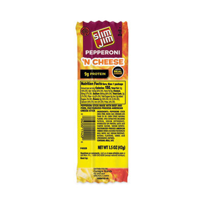 GRR20900655 Pepperoni and Cheese Meat Sticks, 1.5 oz, 18/Carton