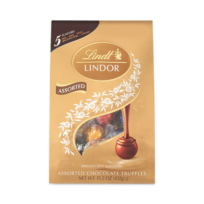 GRR30101027 Lindor Assorted Truffles Platinum Bag, 15 oz, 36 Pieces