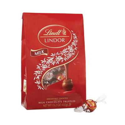 GRR30100005 Lindor Milk Chocolate Truffles, 3.5 oz Bag, 3 Bags