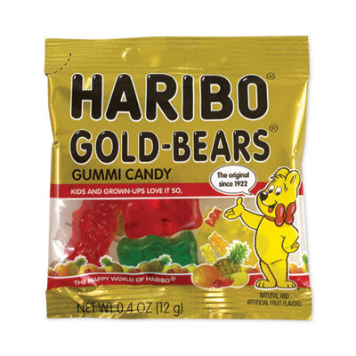 GRR20900181 Goldbears Gummi Candy, 0.4 oz Pouches, Lemon; Orange; Pineapple; Rasberry; Strawberry, 54/Carton
