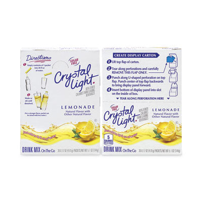 GRR30700153 On-The-Go Sugar-Free Drink Mix, Lemonade, 0.17 oz Single-Serving Tubes, 30/Pack, 2 Packs/Carton