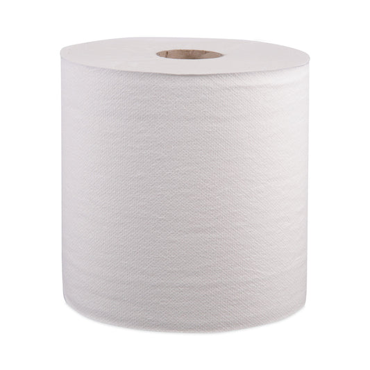 WIN12906B Hardwound Roll Towels, 1-Ply, 8" x 800 ft, White, 6 Rolls/Carton