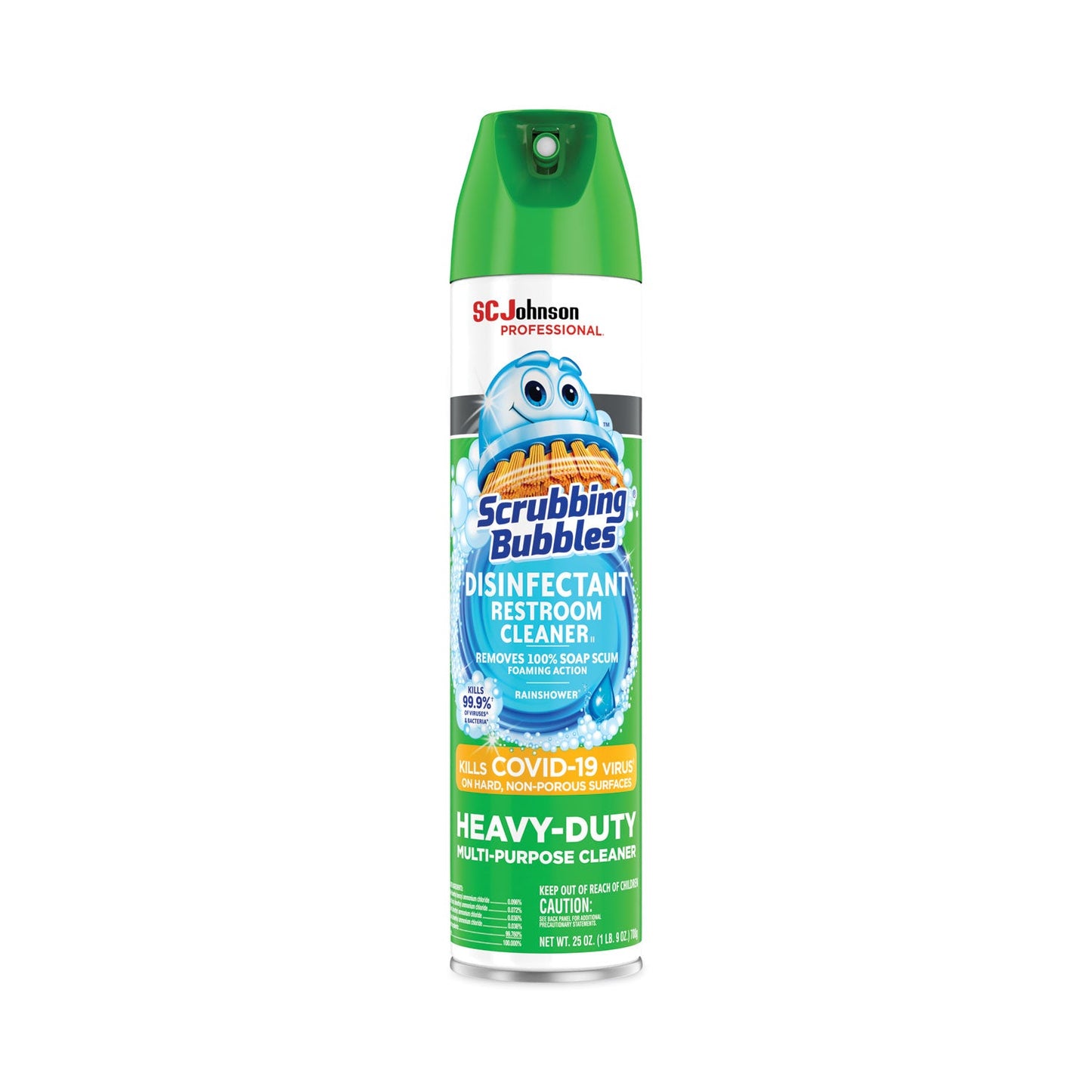 SJN313358EA Disinfectant Restroom Cleaner Ii, Rain Shower Scent, 25 Oz Aerosol Spray Scrubbing Bubbles