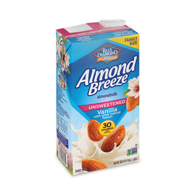 GRR30700081 Almond Breeze Almond Milk, Unsweetened Vanilla, 64 oz Carton, 2/Pack