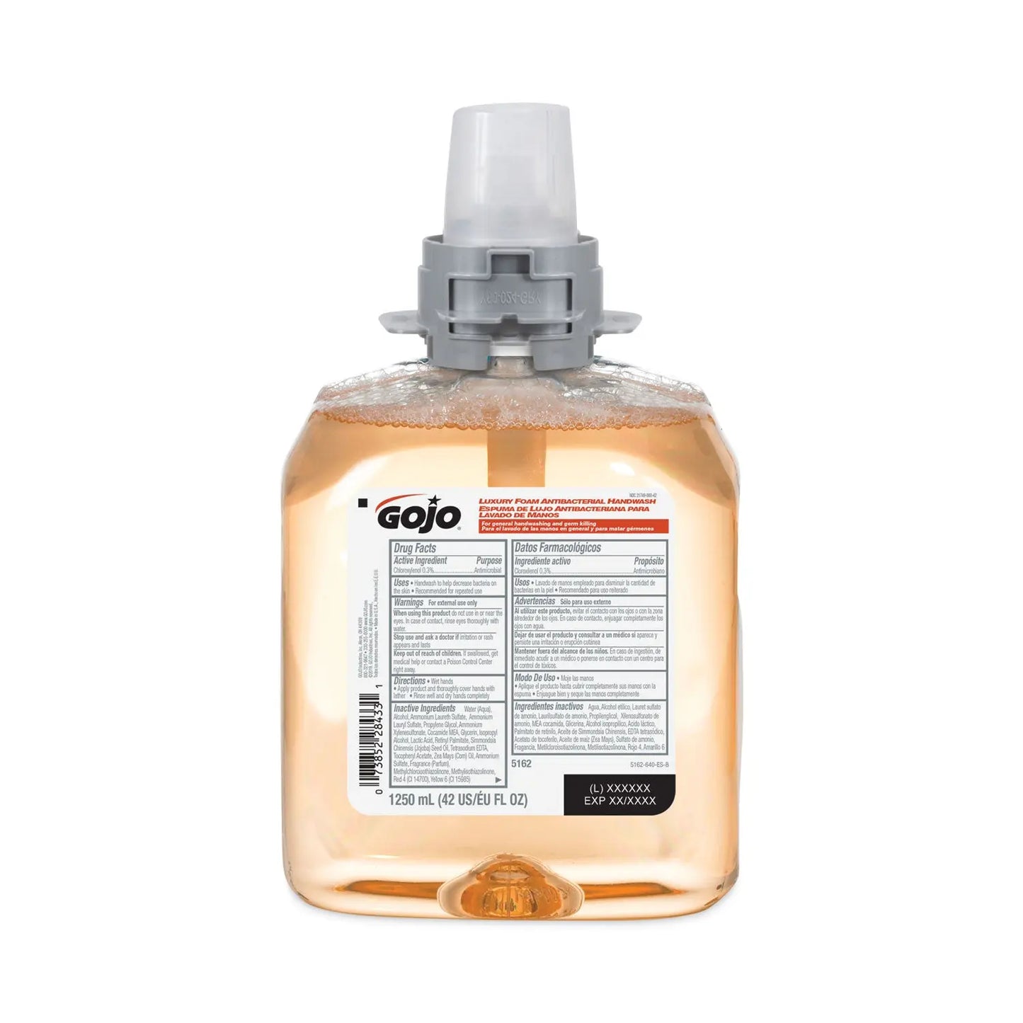GOJ516204EA Luxury Foam Antibacterial Handwash, Refill for FMX-12 Dispenser, Fresh Fruit Scent, 1,250 mL GOJO