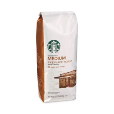 SBK11017854CT Whole Bean Coffee, Pike Place Roast, 1 lb Bag, 6/Carton STARBUCKS COFFEE COMPANY