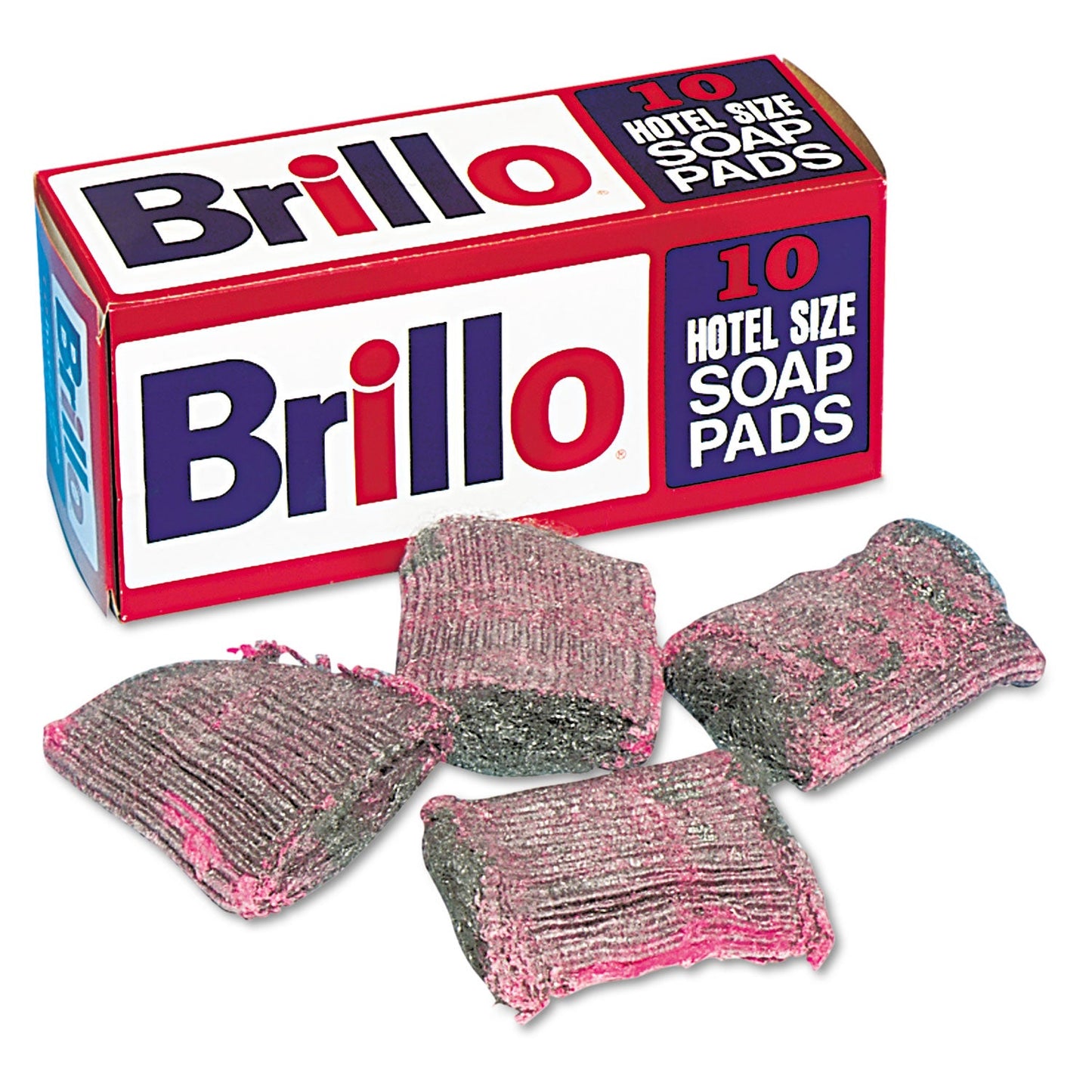 PUXW240000CT Hotel Size Soap Pad, 4 x 4, Charcoal/Pink, 10 Pads/Pack, 12 Packs/Carton Brillo