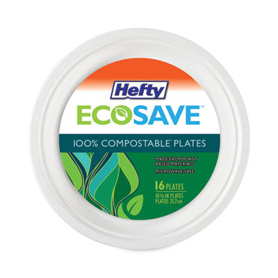RFPD77300PK ECOSAVE Tableware, Plate, Sugarcane, 6.75" dia, White, 30/Pack