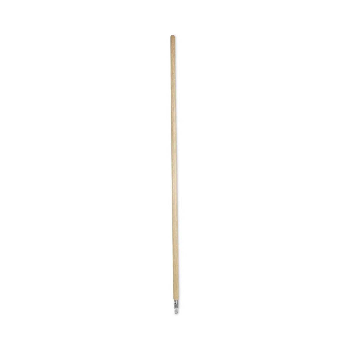 BWK138 Metal Tip Threaded Hardwood Broom Handle, 1.13" dia x 60", Natural Boardwalk