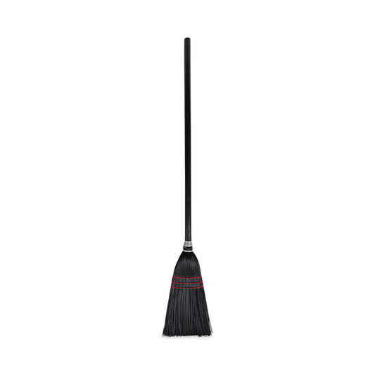 BWK951BP Flag Tipped Poly Lobby Brooms, Flag Tipped Poly Bristles, 38" Overall Length, Natural/black, 12/carton