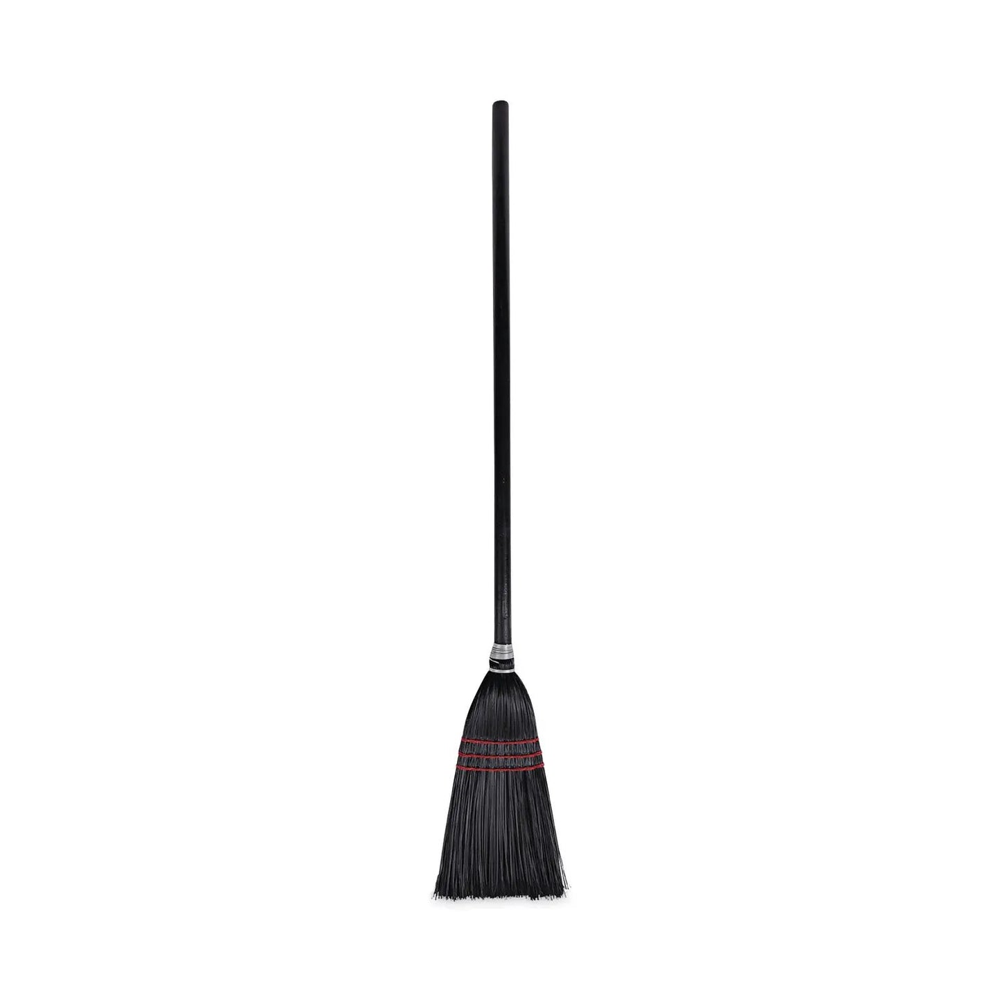 BWK951BP Flag Tipped Poly Lobby Brooms, Flag Tipped Poly Bristles, 38" Overall Length, Natural/black, 12/carton Boardwalk
