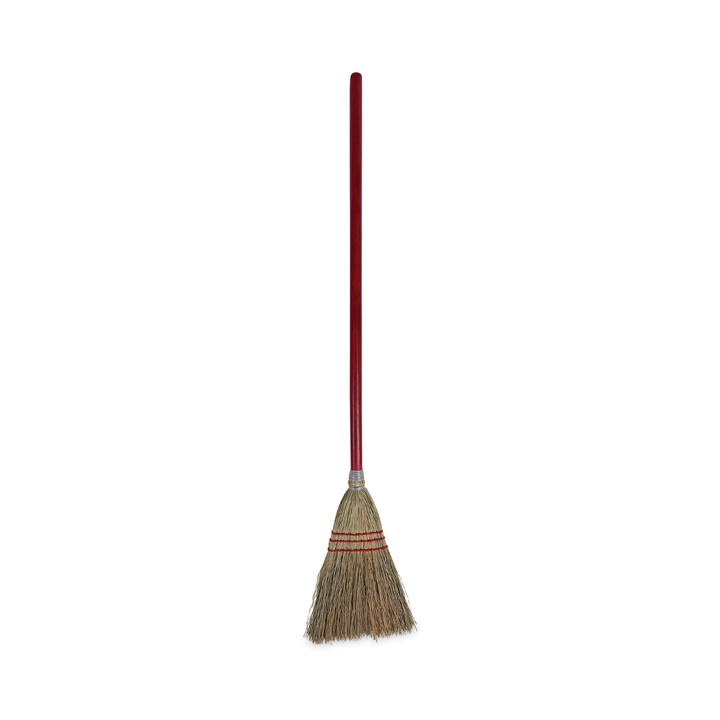 BWK951TEA Corn Fiber Lobby/toy Broom, Corn Fiber Bristles, 39" Overall Length, Red