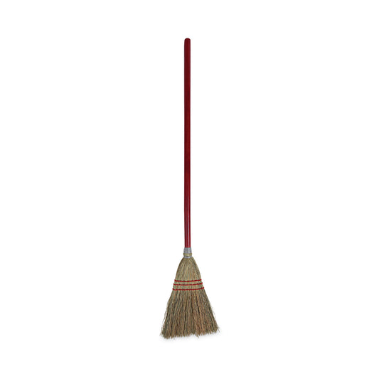 BWK951TEA Corn Fiber Lobby/toy Broom, Corn Fiber Bristles, 39" Overall Length, Red