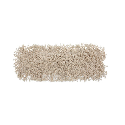 BWK1018 Industrial Dust Mop Head, Cotton, 18 x 3, White BOARDWALK
