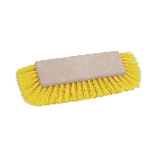BWK3410 Dual-Surface Scrub Brush, Yellow Polypropylene Bristles, 10" Brush, Plastic Handle