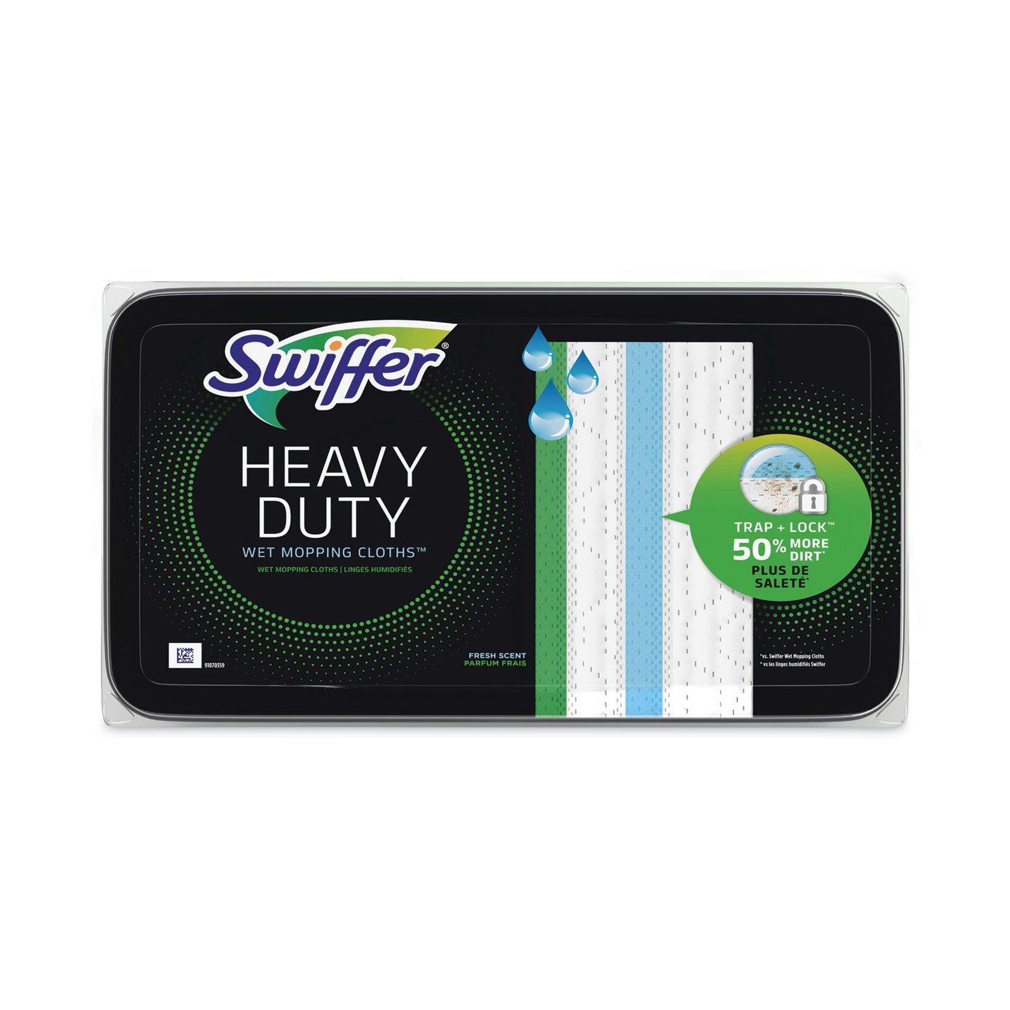 PGC76472 Heavy-Duty Wet Refill Cloths, 10 x 8, Open Window Fresh, 20/Tub, 6 Tubs/Carton Swiffer