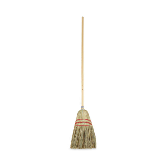 BWK926YCT Parlor Broom, Yucca/corn Fiber Bristles, 56" Overall Length, Natural, 12/carton