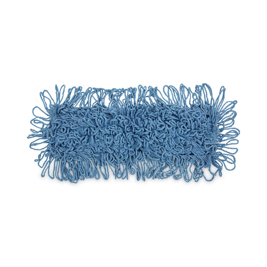 BWK1118 Dust Mop Head, Looped-End, Cotton/Synthetic Fibers, 18 x 5, Blue