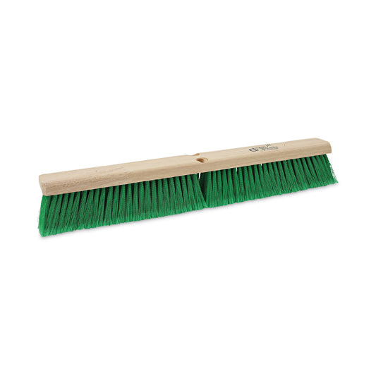 BWK20724 Floor Broom Head, 3" Green Flagged Recycled Pet Plastic Bristles, 24" Brush