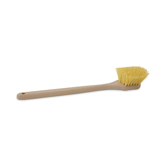 BWK4320 Utility Brush, Cream Polypropylene Bristles, 5.5" Brush, 14.5" Tan Plastic Handle