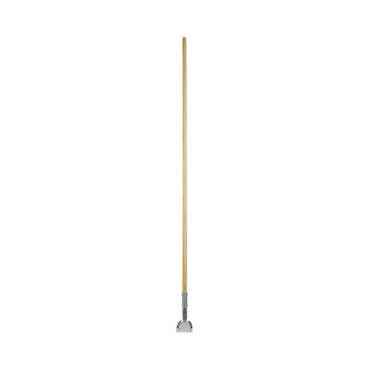 BWK1490 Clip-On Dust Mop Handle, Lacquered Wood, Swivel Head, 1" dia x 60", Natural