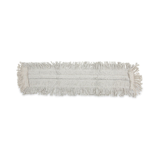 BWK1636 Disposable Dust Mop Head w/Sewn Center Fringe, Cotton/Synthetic, 36 x 5, White