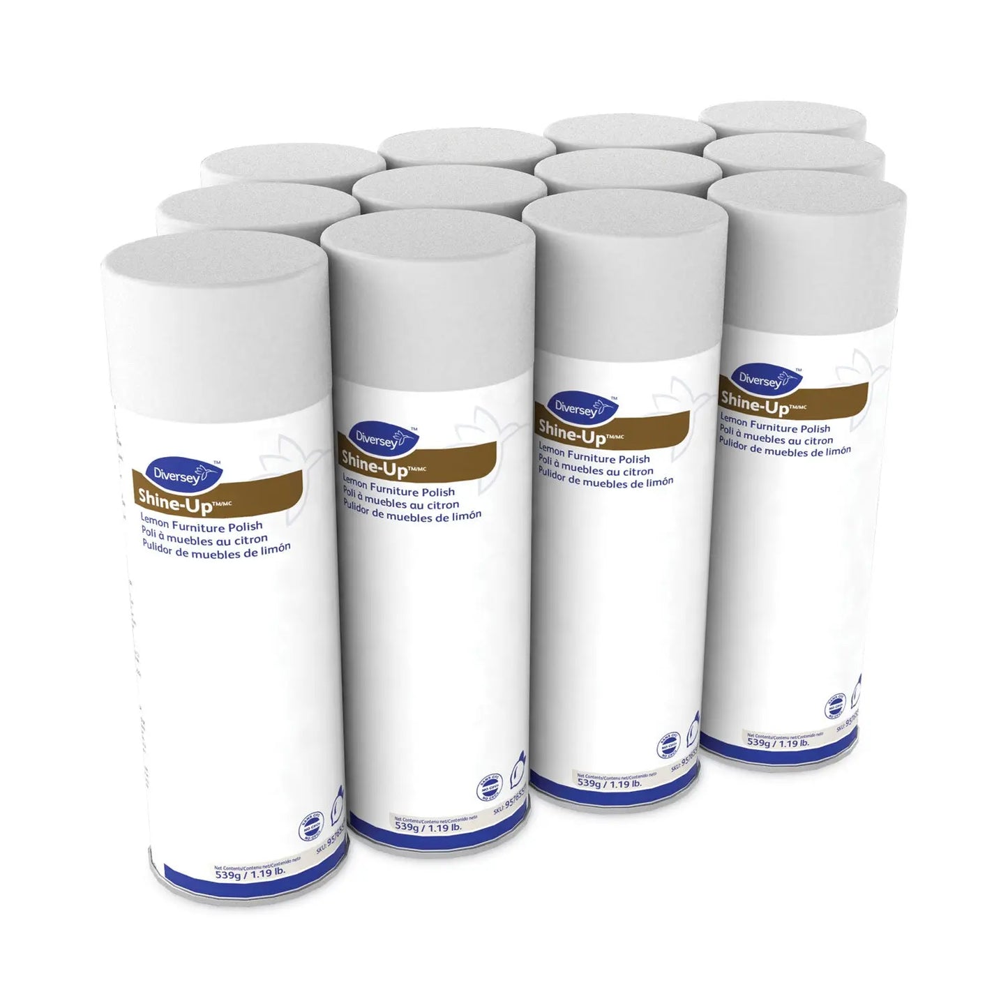 DVO95765571 Shine-Up Furniture Cleaner, Lemon Scent, 13.8 oz Aerosol Spray, 12/Carton Diversey