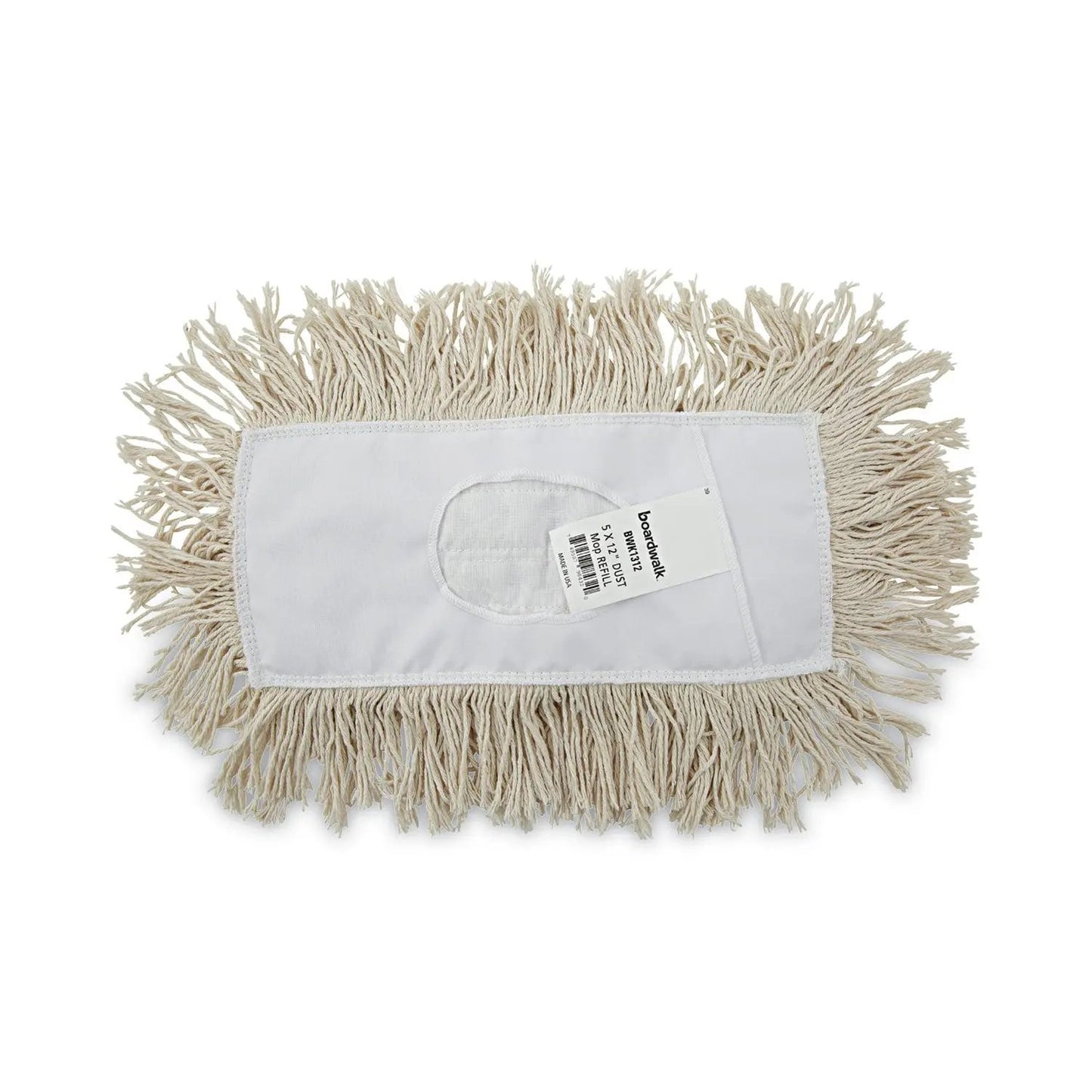 BWK1312 Industrial Dust Mop Head, Cotton, 12 x 5, White Boardwalk